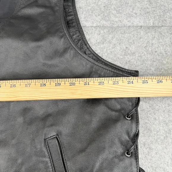 Vtg Harley Davidson Pathway Leather Vest Mens XL 98103-02VM Snap Chain Extenders - Picture 11 of 13